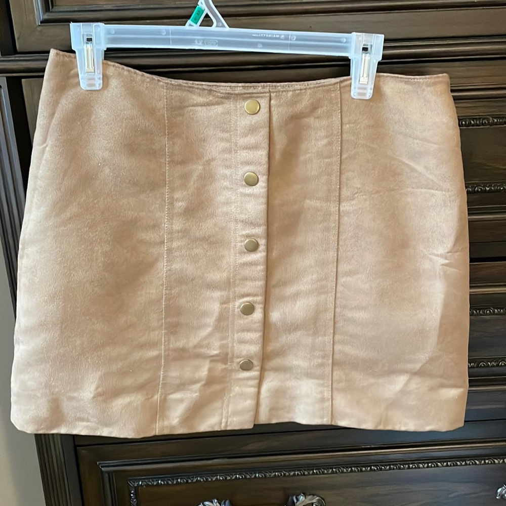 Gap suede mini skirt with button detail